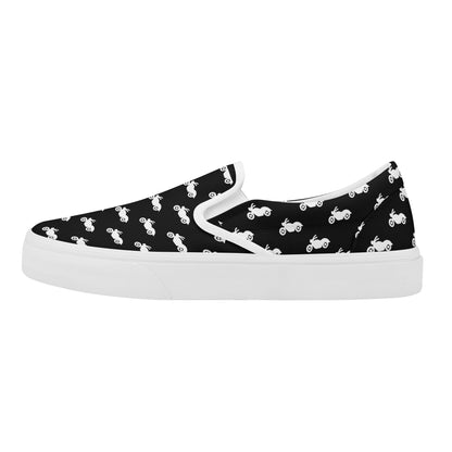 Rebel Rider Kickback Slip-On Skate Shoes B&W - Miz.Behavin&