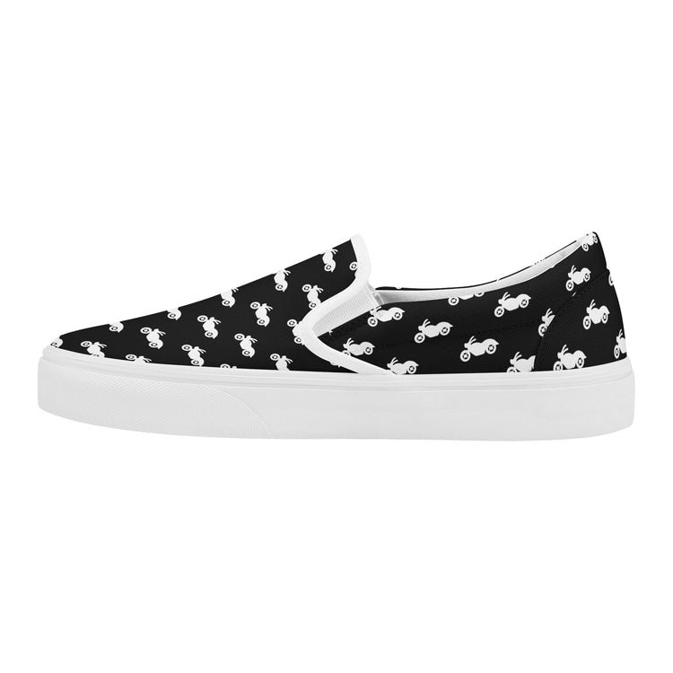 Rebel Rider Kickback Slip-On Skate Shoes B&W - Miz.Behavin&