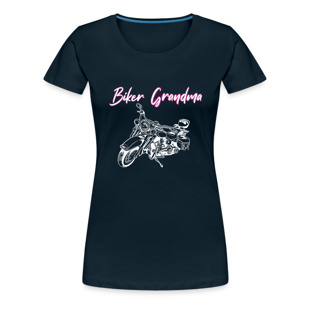 Biker Grandma | Women’s Premium T-Shirt - deep navy